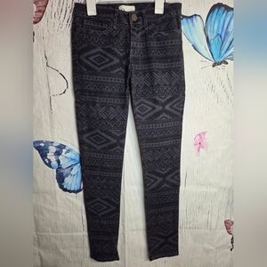 Black Patterned Skinny Jeans